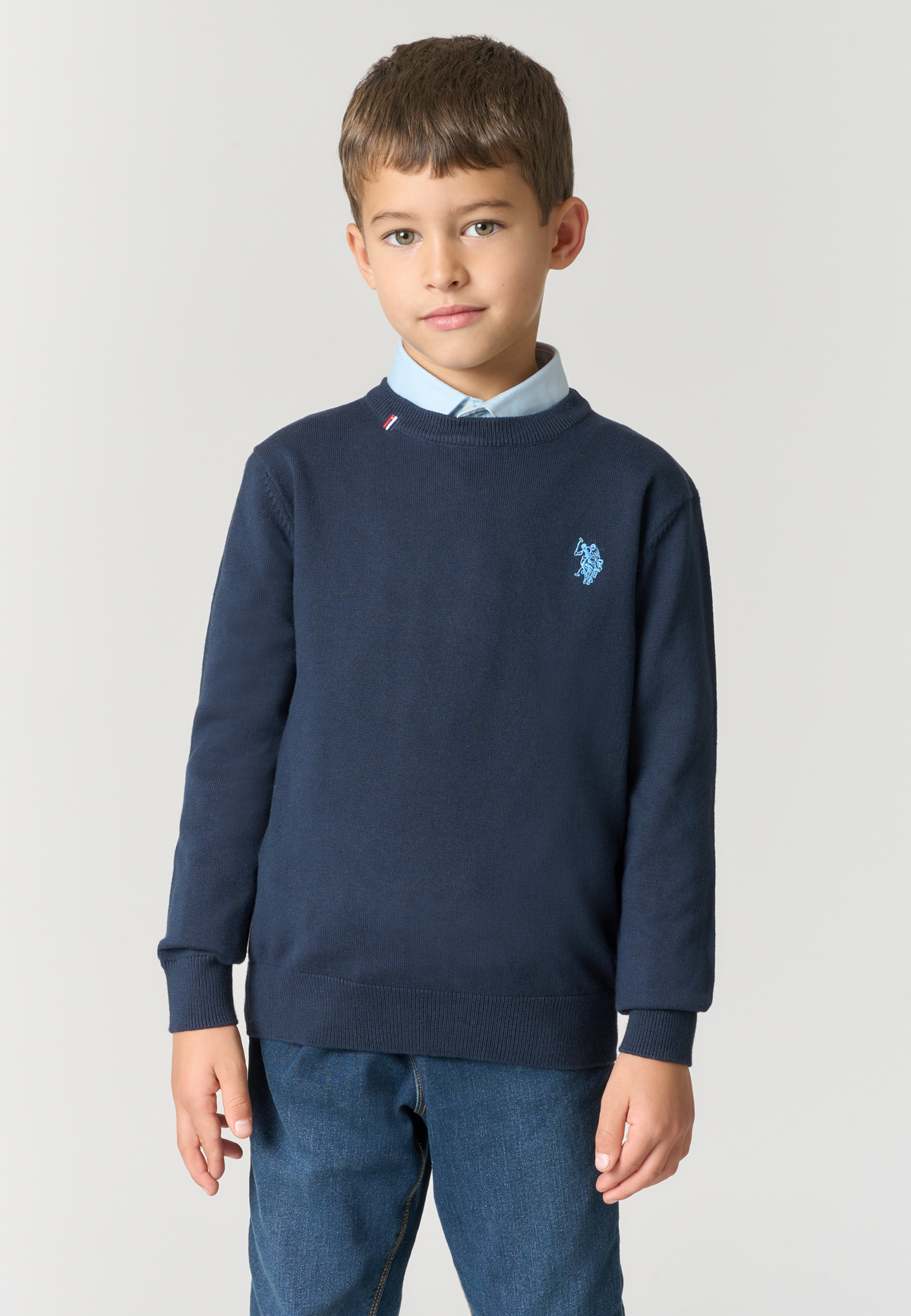 Maglione girocollo da bambino in misto cotone