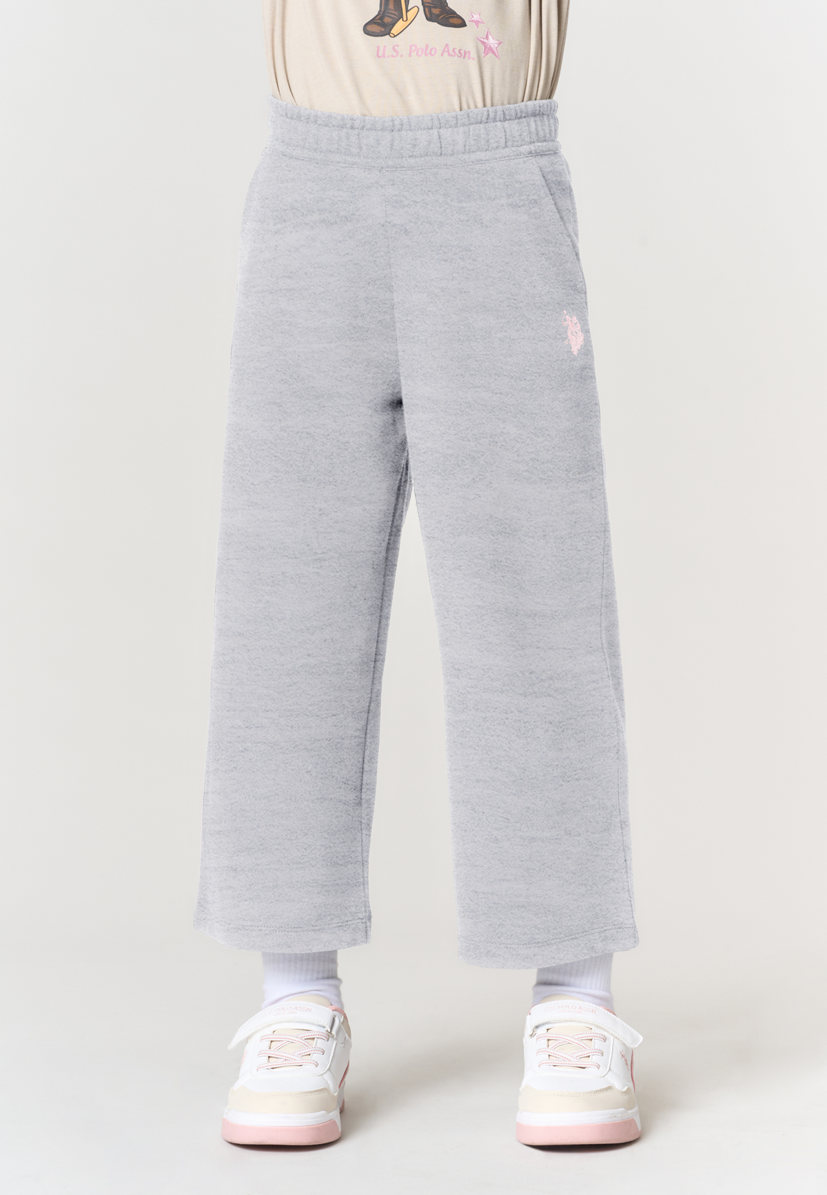 Pantalone sportivo wide leg in tessuto spazzolato