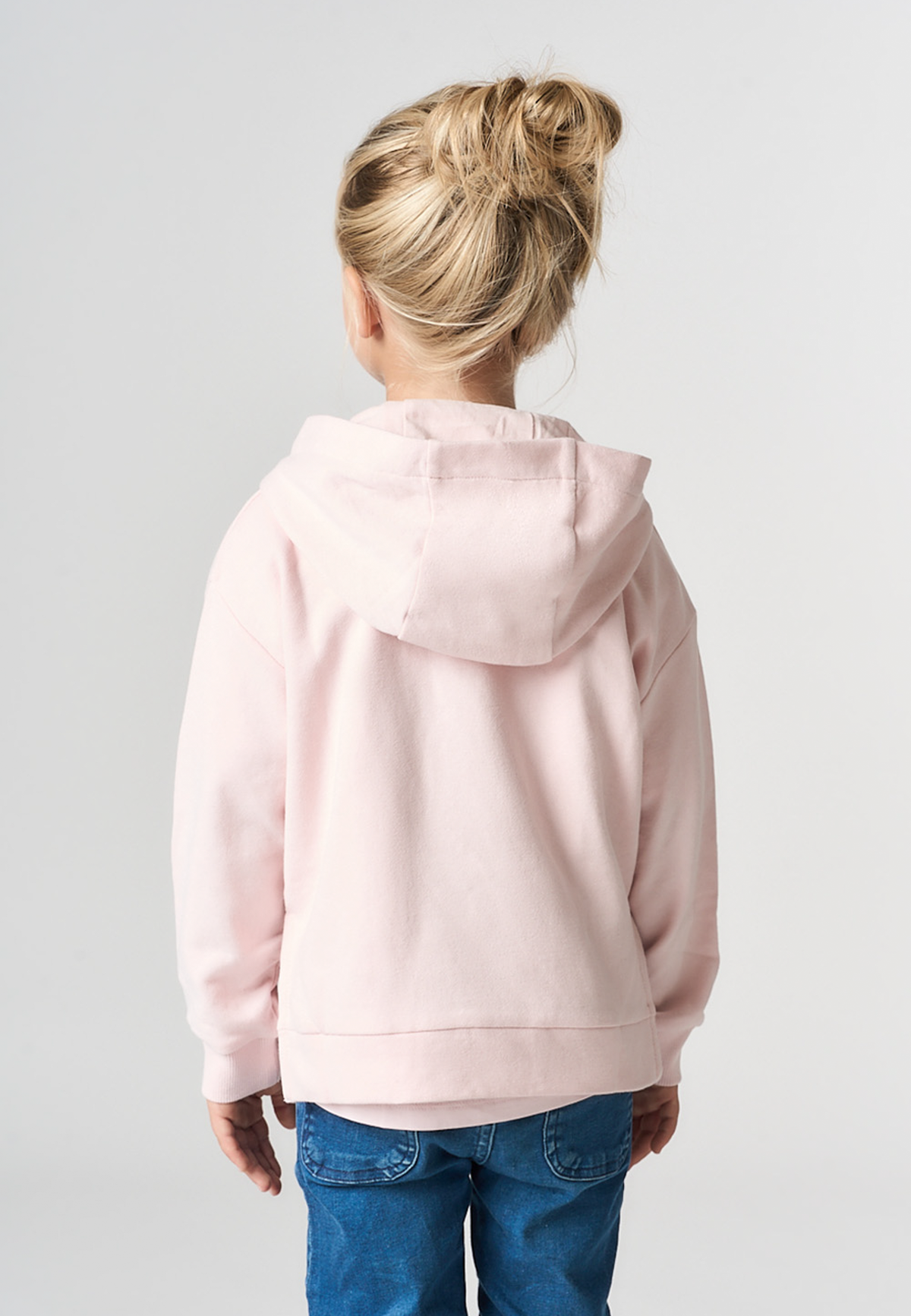 Felpa con cappuccio e zip in tessuto spazzolato