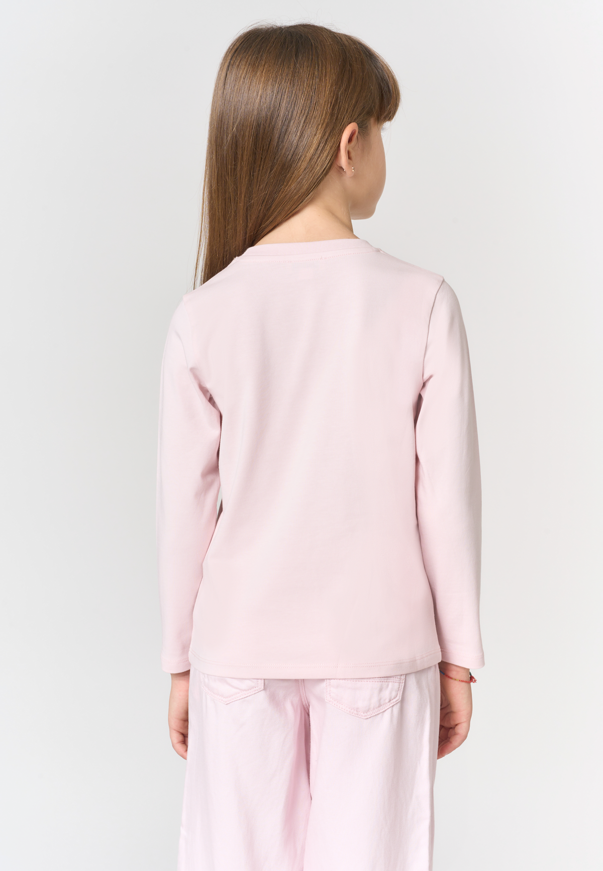 T-shirt a maniche lunghe da bambina in cotone elasticizzato