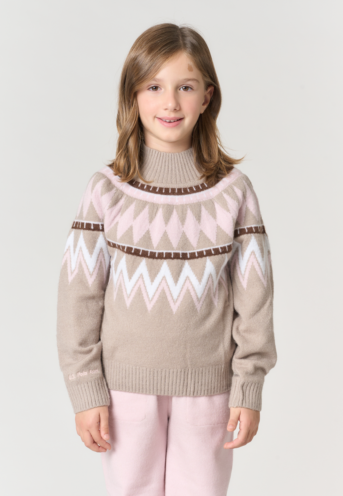 Maglione a collo alto con motivo geometrico