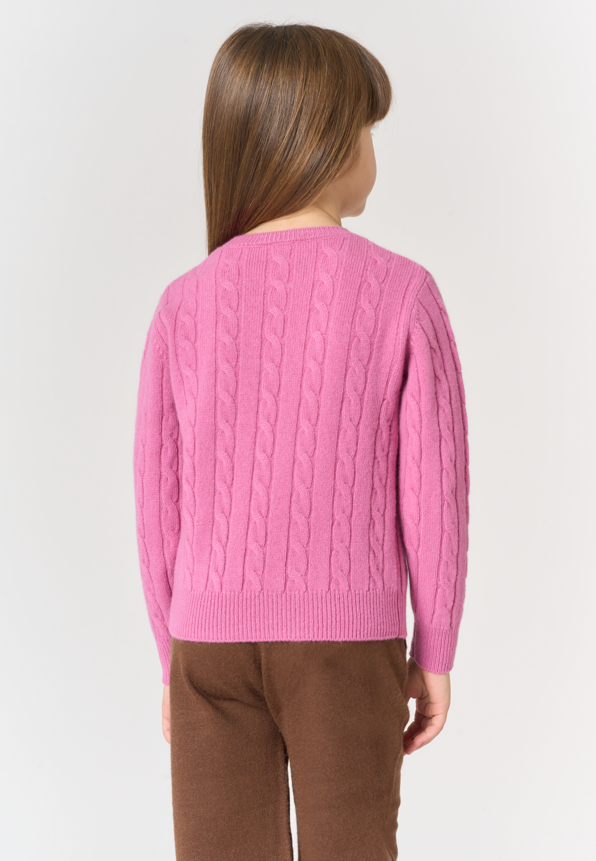 Maglia da bambina in lana con lavorazione a trecce