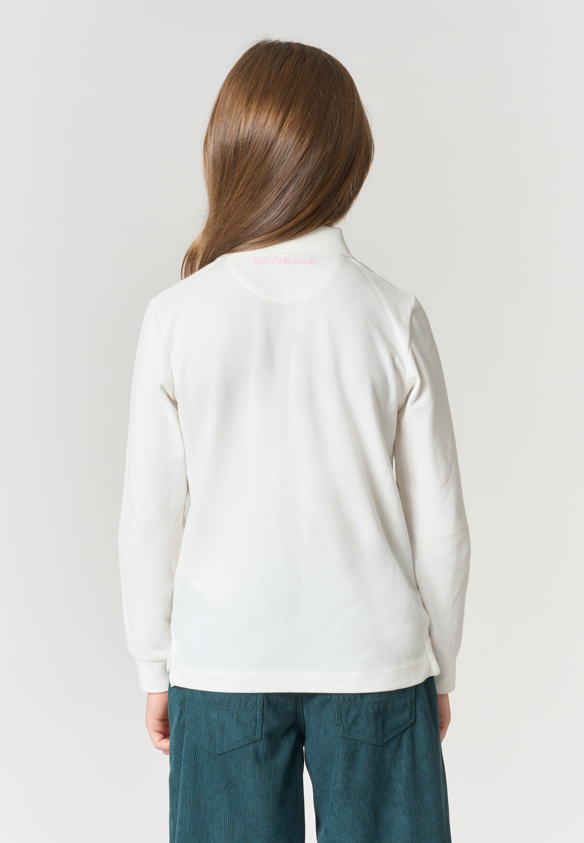 Polo shirt a maniche lunghe da bambina in cotone
