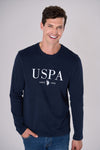 T-shirt a maniche lunghe con stampa e logo USPA