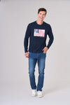 T-shirt a maniche lunghe con bandiera americana U.S. Polo Assn.