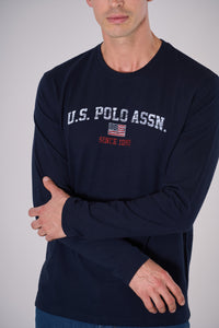 T-shirt a maniche lunghe con stampa U.S. Polo Assn.