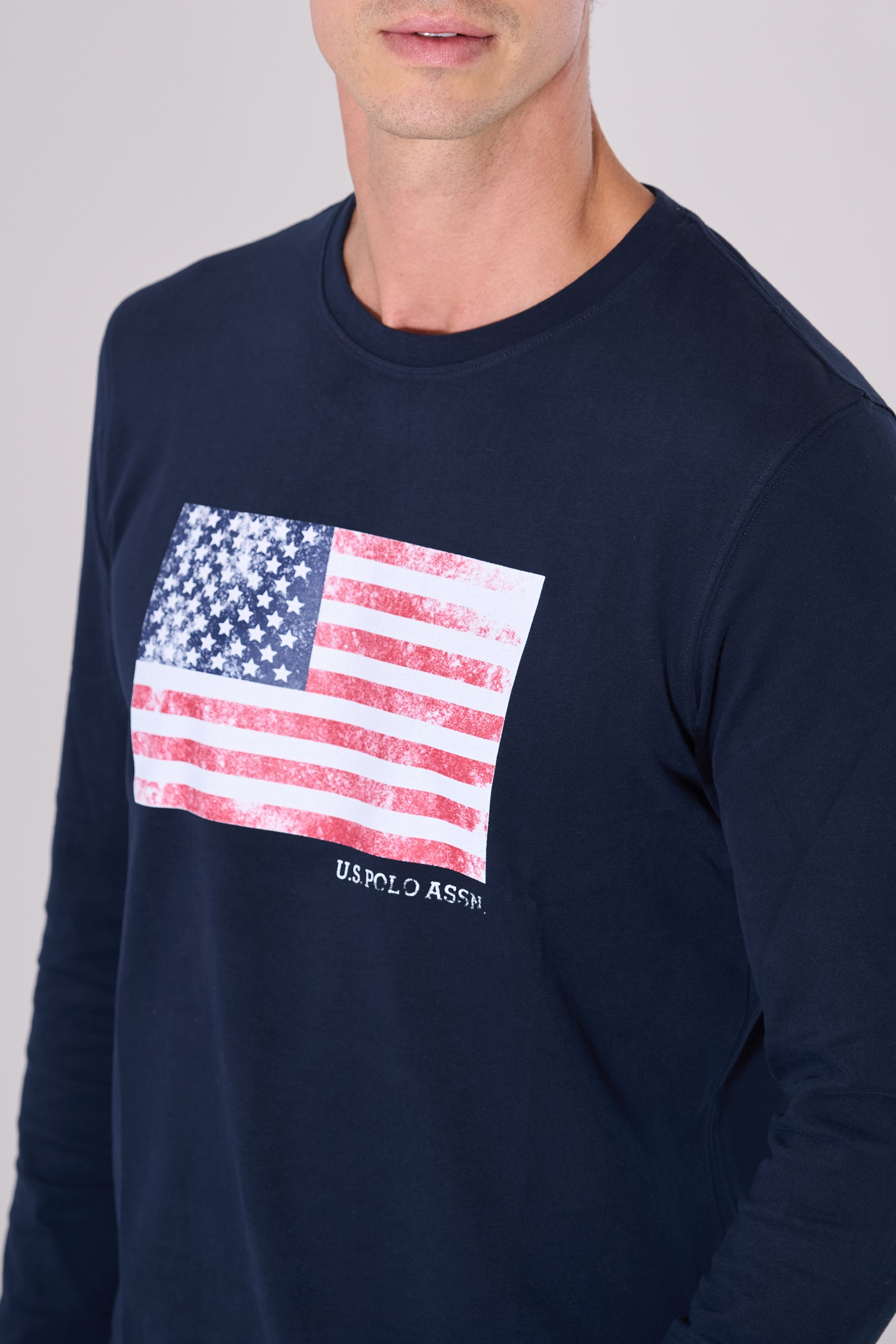 T-shirt a maniche lunghe con bandiera americana U.S. Polo Assn.