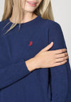 Maglia girocollo in filato lana riciclato