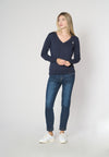 Maglia scollo a V cotone e cashmere