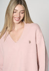 Maglia scollo a V over con logo