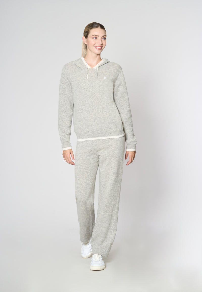 Maglia con cappuccio misto lana merino riciclata