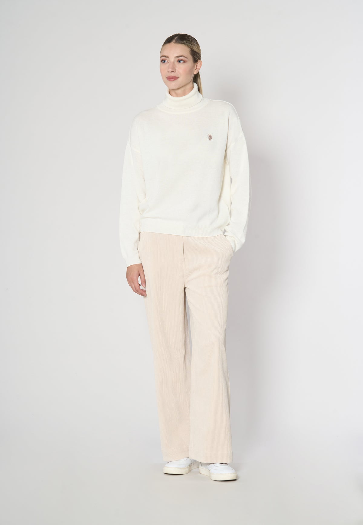 Pantalone dritto in velluto a coste