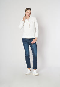 Polo a maniche lunghe micro piquet stretch