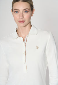 Polo a maniche lunghe micro piquet stretch