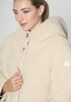Giubbotto in soft sherpa con cappuccio