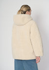 Giubbotto in soft sherpa con cappuccio