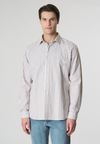 Camicia in misto cotone e lino con logo
