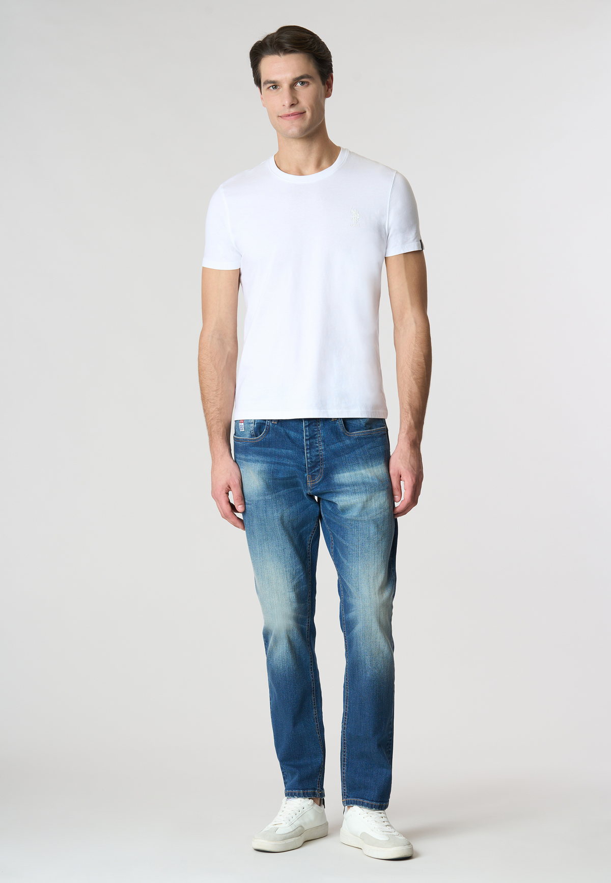 T-shirt da uomo in in cotone stretch con logo