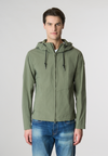 Giacca misto cotone stretch full zip con cappuccio