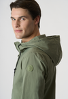 Giacca misto cotone stretch full zip con cappuccio