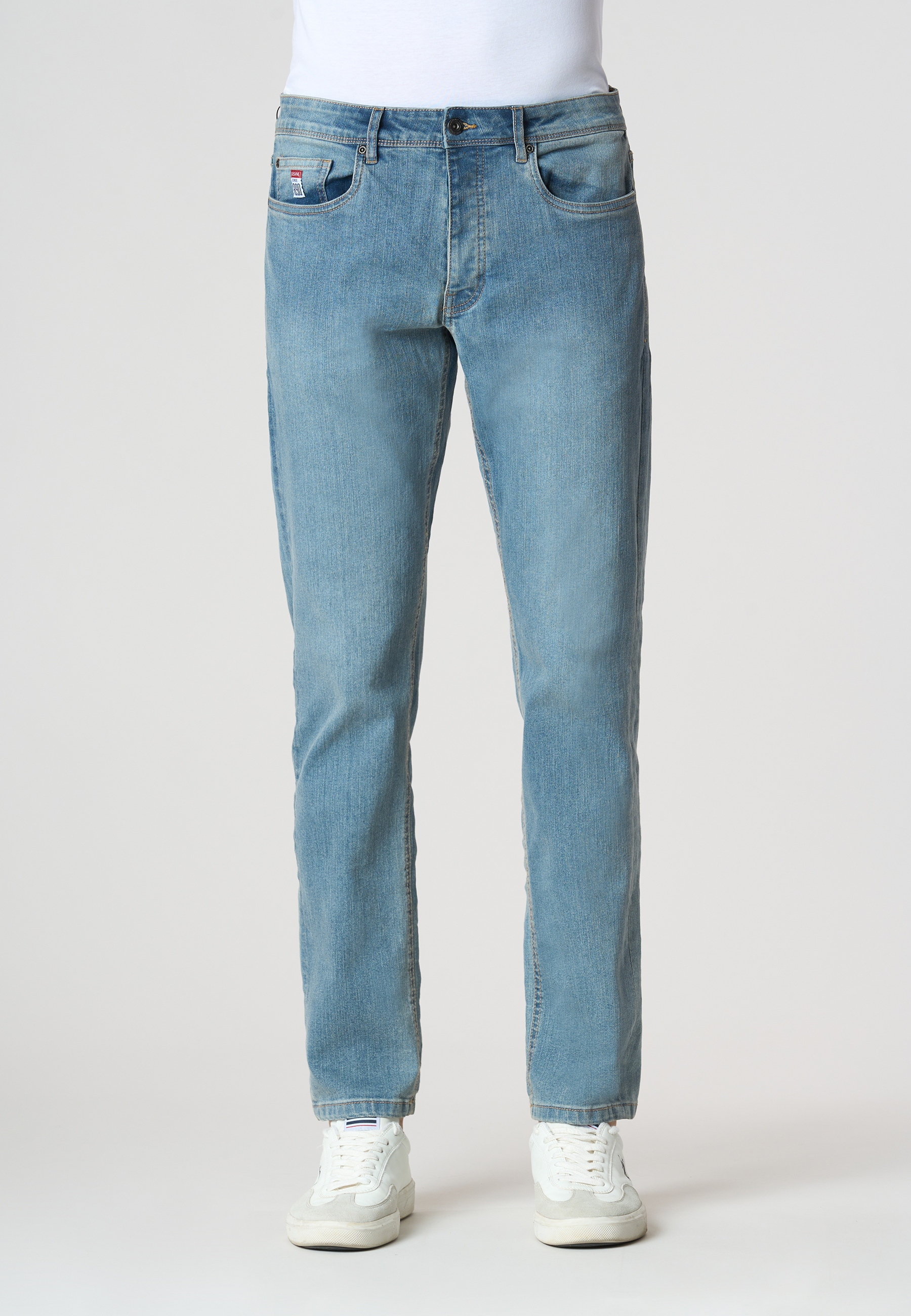 Pantalone denim da uomo cinque tasche regular fit