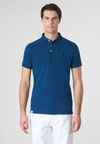Polo a maniche corte in cotone piquet indigo