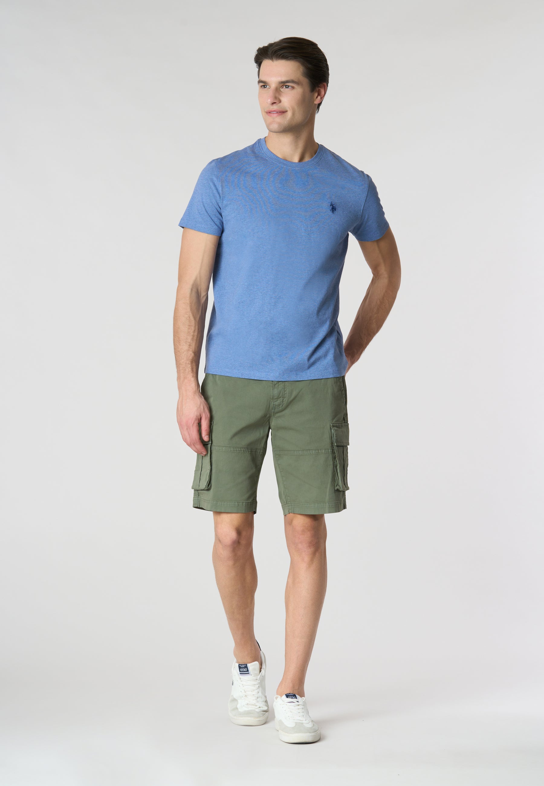 T-shirt a maniche corte in cotone melange premium quality con logo