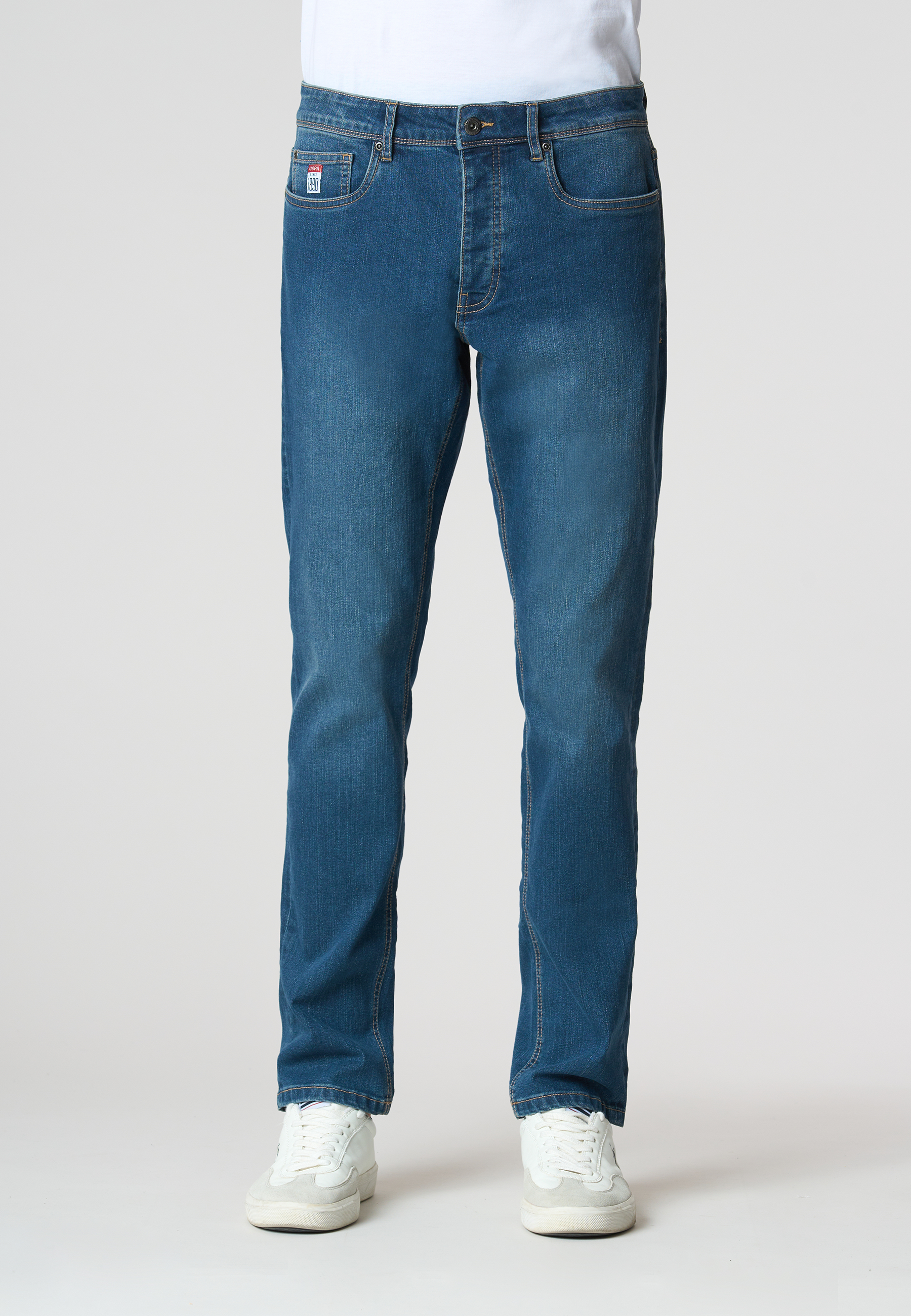 Pantalone denim da uomo cinque tasche regular fit