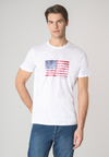 T-shirt a maniche corte in cotone con bandiera