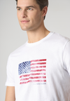 T-shirt a maniche corte in cotone con bandiera