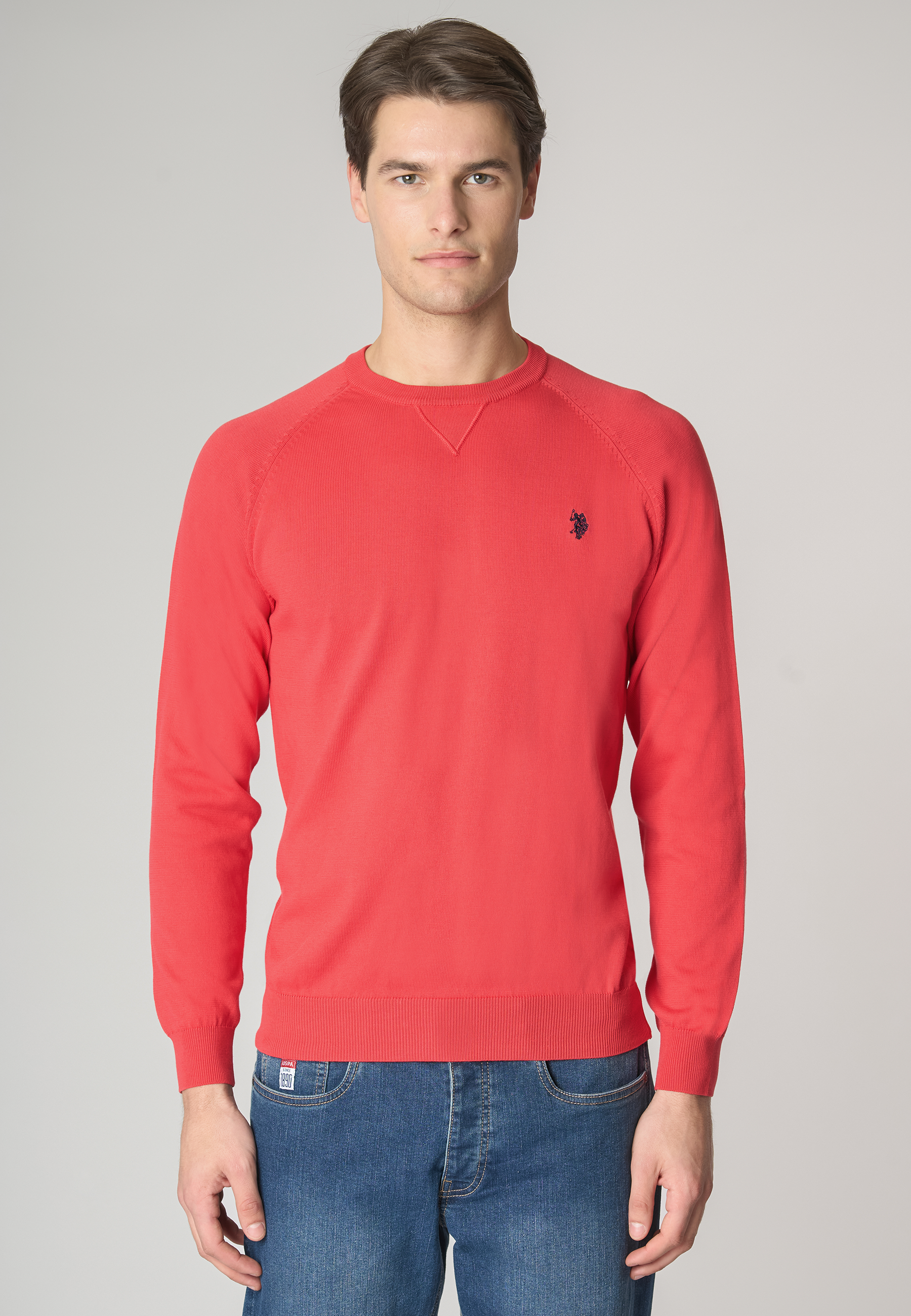 Maglia girocollo raglan in cotone