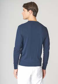 Maglia girocollo da uomo in cotone crepe