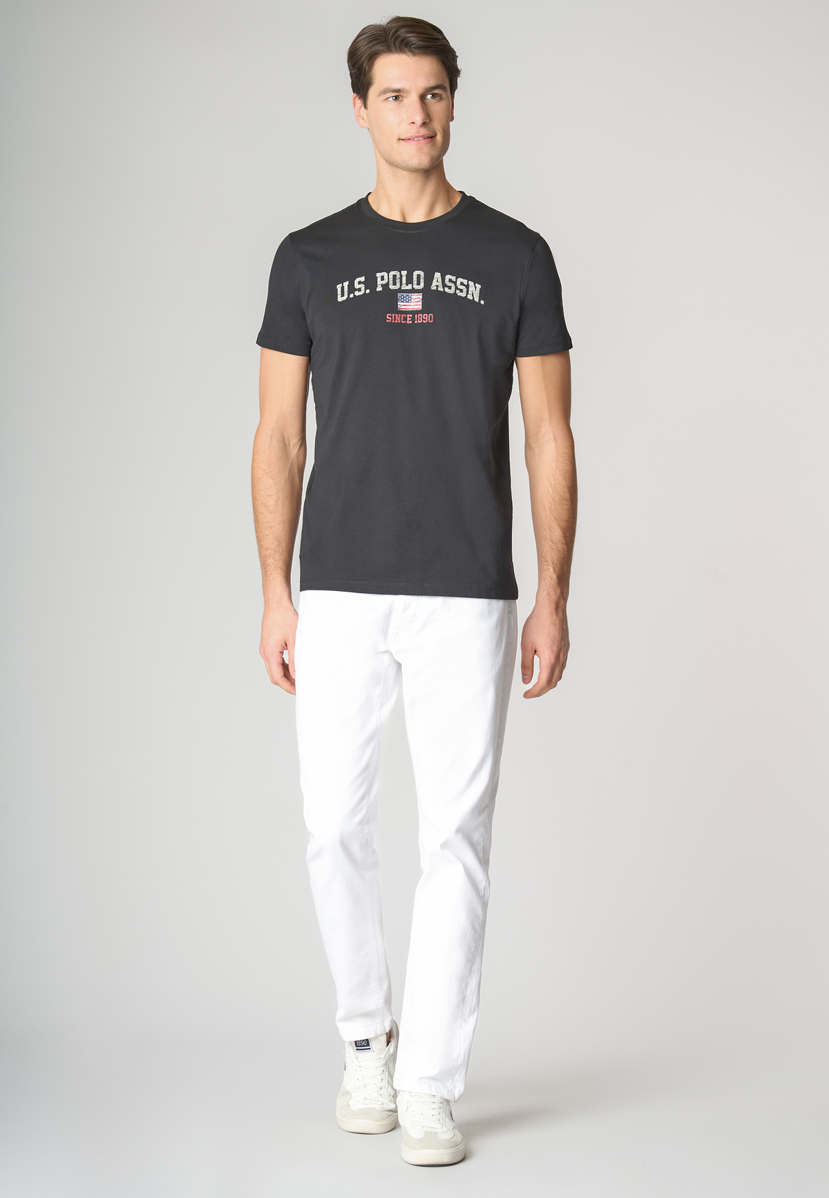 T-shirt a maniche corte in cotone con stampa U.S. Polo Assn.