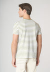 T-shirt a maniche corte a righe in misto cotone e lino