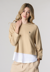 Felpa french terry girocollo in misto cotone e modal