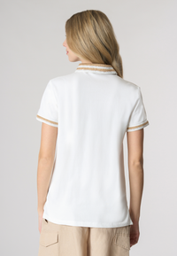 Polo a maniche corte in cotone micropiquet stretch con colletto crochet.