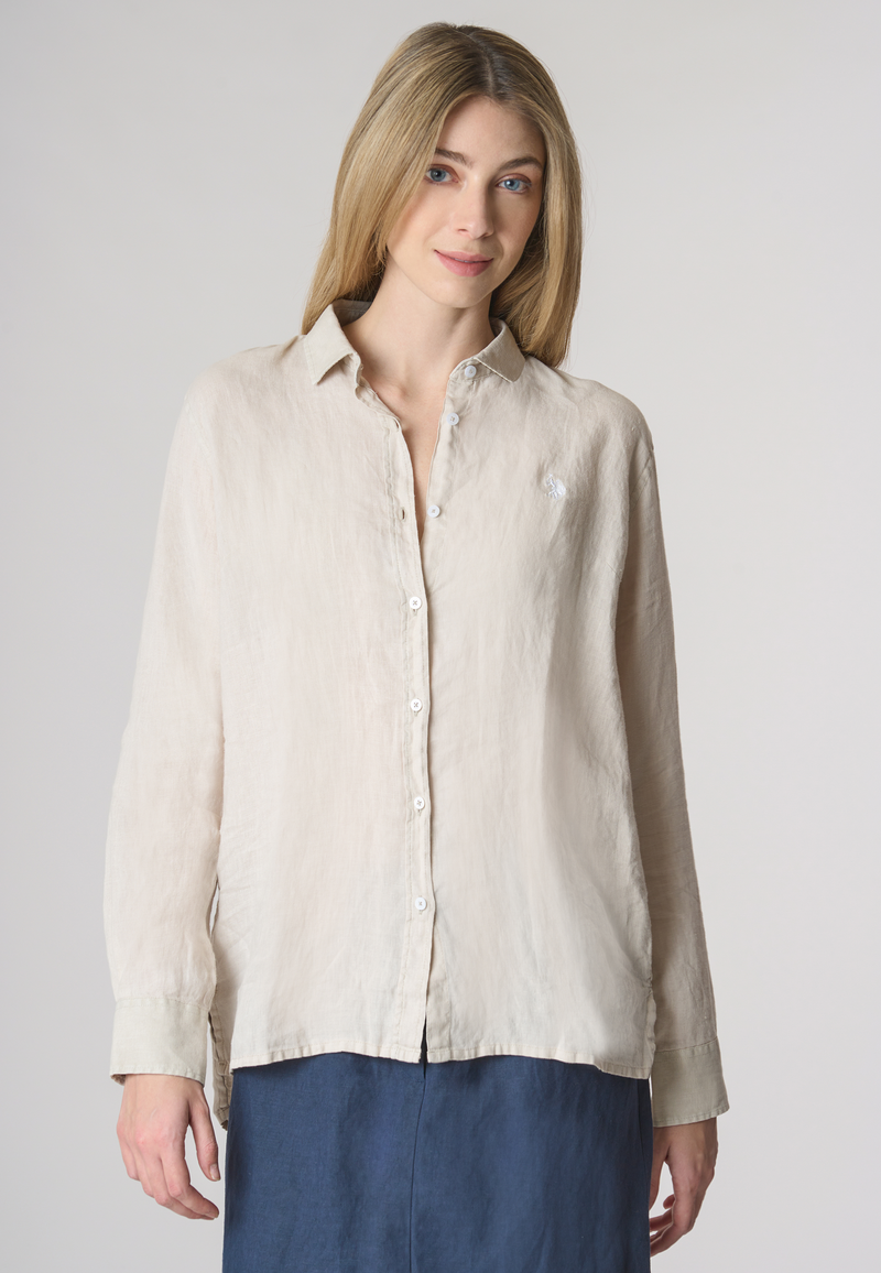 Camicia in lino overdyed