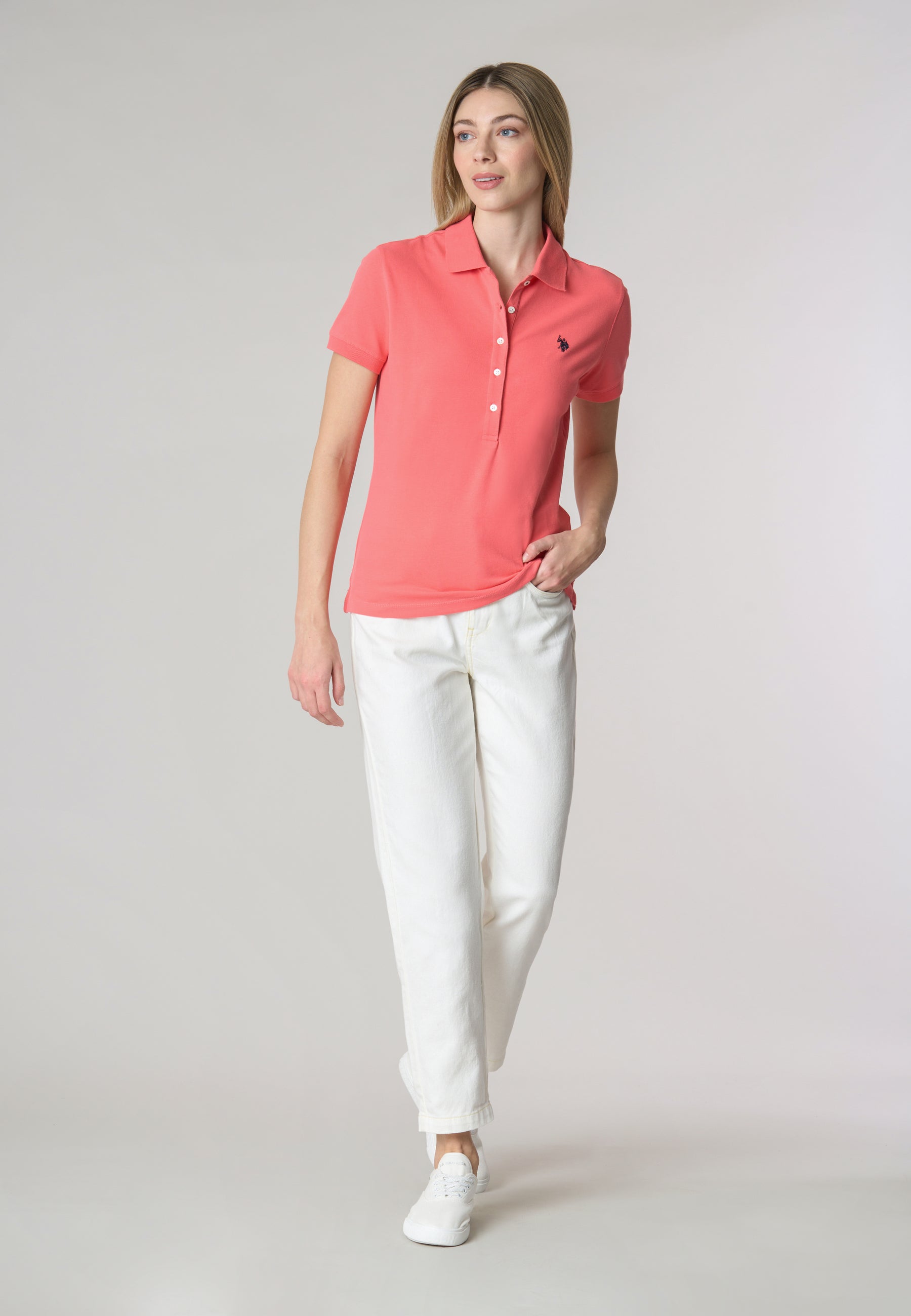 Polo a maniche corte in cotone micropiquet stretch