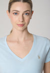 T-shirt con scollo a V a maniche corte in cotone light jersey.