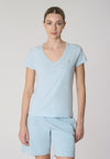 T-shirt con scollo a V a maniche corte in cotone light jersey.