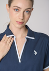 Polo shirt a maniche corte con scollo a V in cotone stretch