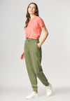 T-shirt girocollo a maniche corte in misto cotone e viscosa premium quality