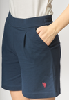 Pantalone corto french terry di felpa in cotone stretch