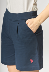 Pantalone corto french terry di felpa in cotone stretch