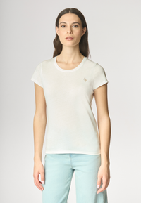 T-shirt girocollo a maniche corte in cotone light jersey