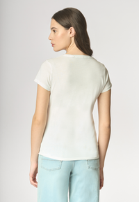 T-shirt girocollo a maniche corte in cotone light jersey