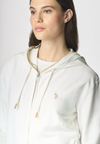 Felpa french terry con cappuccio in cotone light stretch