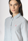 Camicia a righe in misto cotone e lino