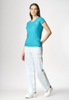 T-shirt girocollo a maniche corte in cotone light jersey