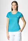 T-shirt girocollo a maniche corte in cotone light jersey